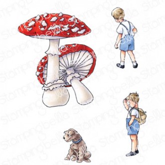 EDGAR AND MOLLY VINTAGE MUSHROOM SET RUBBER STAMPS